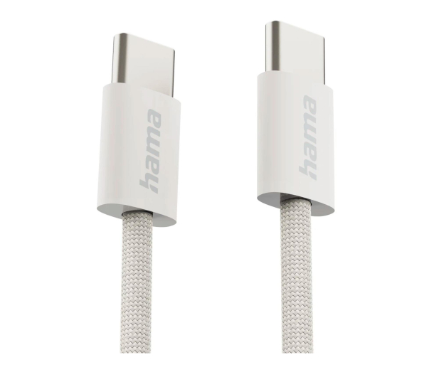 HAMA Kabel ładujący USB-C-USB-c nylonowy 1m beżowy - 1331326 - zdjęcie 2